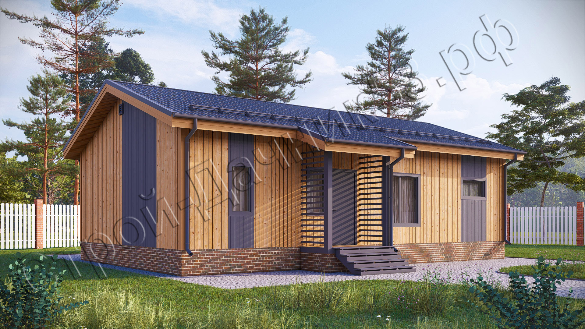 Проект каркасно-щитового дома Д–47